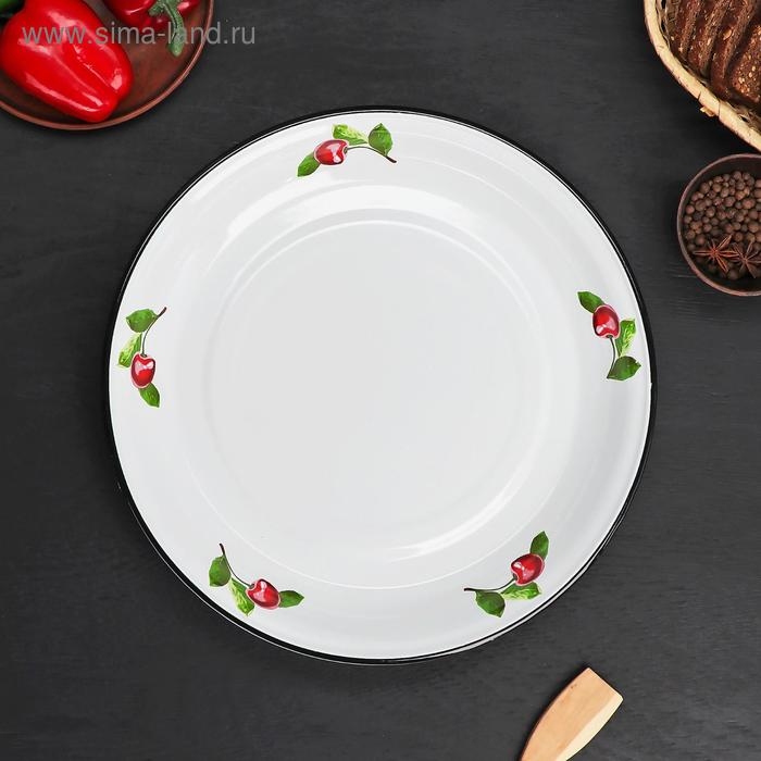 Блюдо эмалированное «Вишневый сад», 4.5 л, d=40 см, цвет белый Блюдо эмалированное «Вишневый сад», 4.5 л, d=40 см, цвет белый
