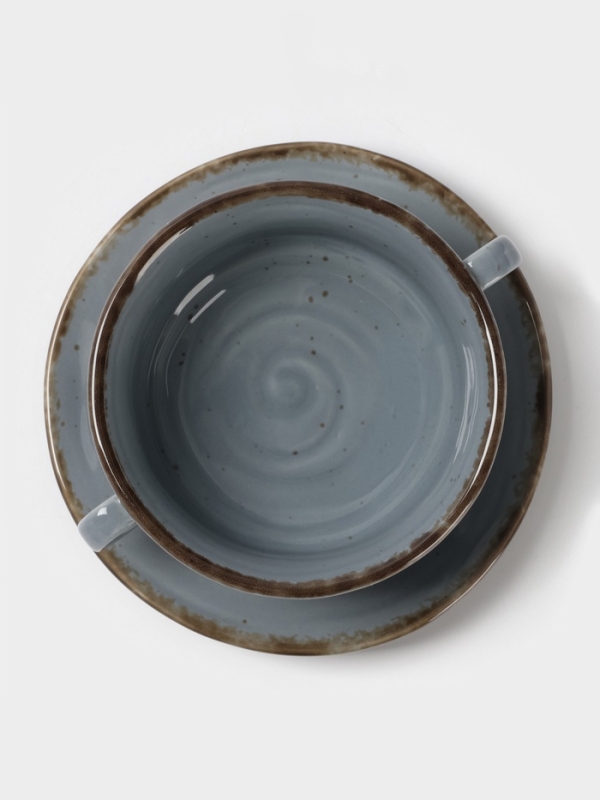 Бульонница Magistro  Бульонница Magistro "Alpine Frost" 250 мл 14,6х14,6х7,2 цвет синий с блюдцем