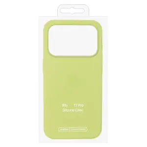 Чехол для iPhone 17 Pro Silicone Case 100% ORG (MagSafe + анимация NFC Clear) c LOGO Neon Yellow