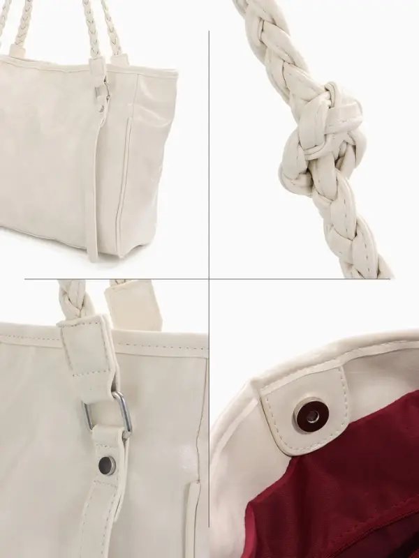 Сумка - шоппер женская на молнии, 44&times;10&times;29 см, однотонная, белая