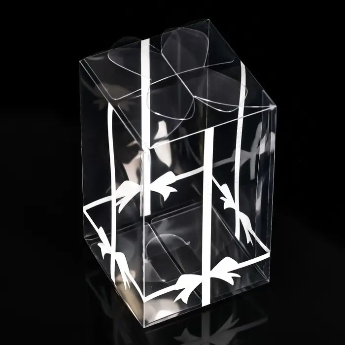 Складная прозрачная коробка из PVC, для упаковки подарков, «Бант в горошек», 12×7×7 см Складная прозрачная коробка из PVC, для упаковки подарков, «Бант в горошек», 12×7×7 см