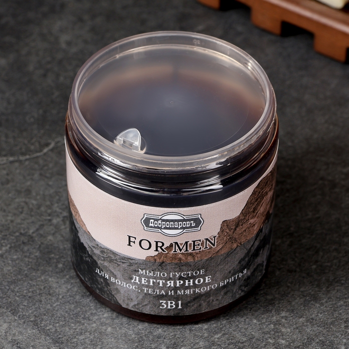 Мыло густое "FOR MEN" 3в1 Дегтярное, черное 280 мл "Добропаровъ"