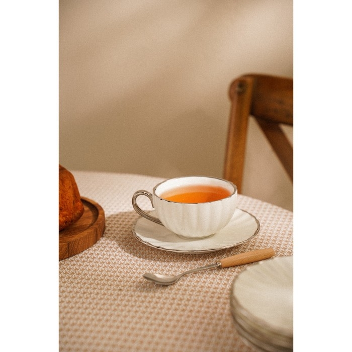 Чайная пара фарфоровая SL Home «Гарда», 2 предмета: чашка 200 мл, блюдце d=15 см, цвет белый Чайная пара фарфоровая SL Home «Гарда», 2 предмета: чашка 200 мл, блюдце d=15 см, цвет белый