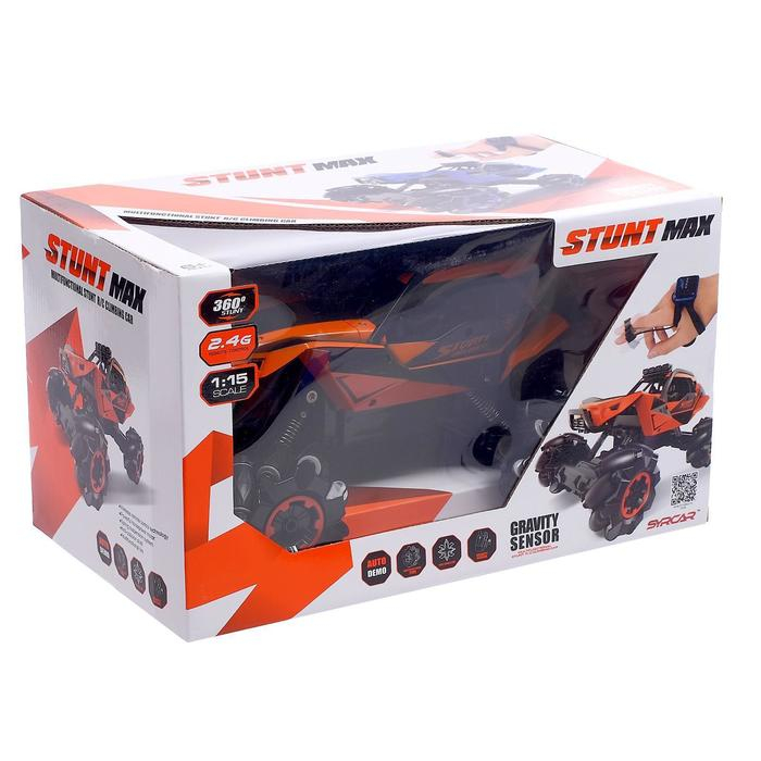 Машина радиоуправляемая «Джип-акробат», 4WD, с управлением жестами, работает от аккумулятора, цвет оранжевый Машина радиоуправляемая «Джип-акробат», 4WD, с управлением жестами, работает от аккумулятора, цвет оранжевый