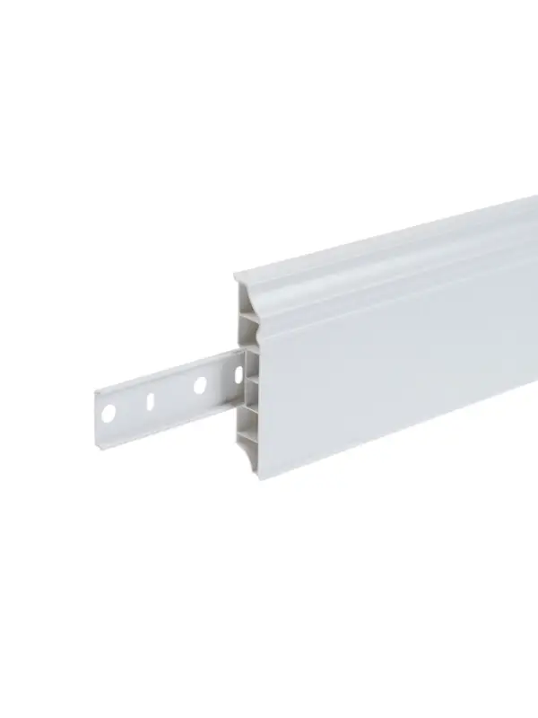 Плинтус напольный фигурный &laquo;Идеал. Дюра&raquo;, 2200&times;80 мм, цвет 001 белый