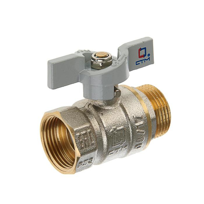 Кран шаровой  Кран шаровой "СТМ" Стандарт, PN40, внутренняя/наружная резьба 3/4", бабочка