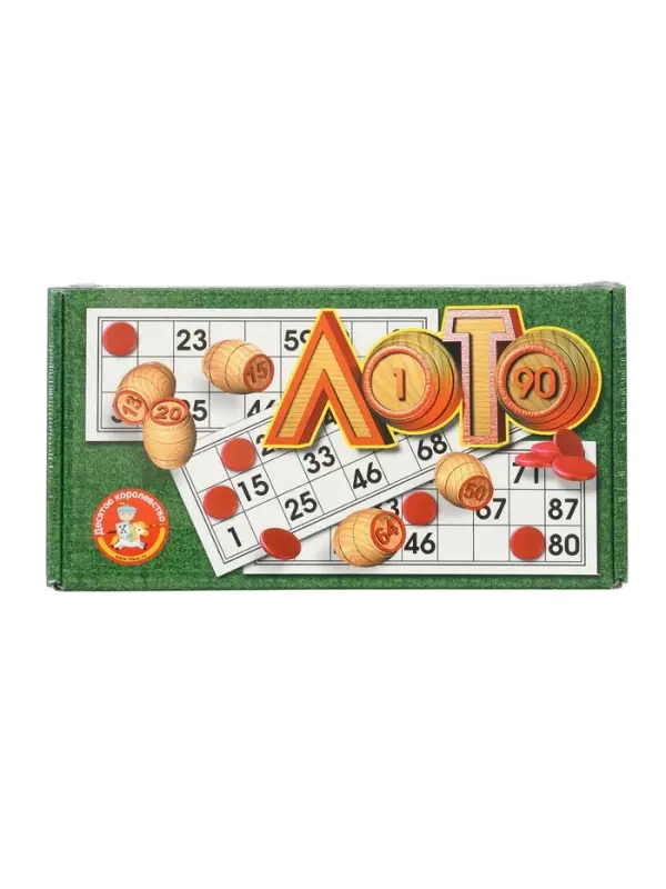 Русское лото Десятое Королевство &laquo;Тройка лошадей&raquo;, деревянное, с бочонками