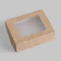 Коробка складная, крафт, 10×8×3.5 см, 0.24 л