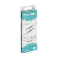 Кабель аудио AUX Exployd EX-K-473, Jack 3.5 мм(m)-Jack 3.5 мм(m), 1м, белый