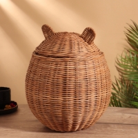 Корзина с крышкой, 25х25х34 см, ротанг