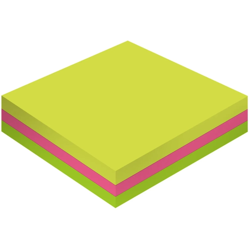 Стикеры Attache с клеев. краем 76х76, неон, 3 цвета 50х3