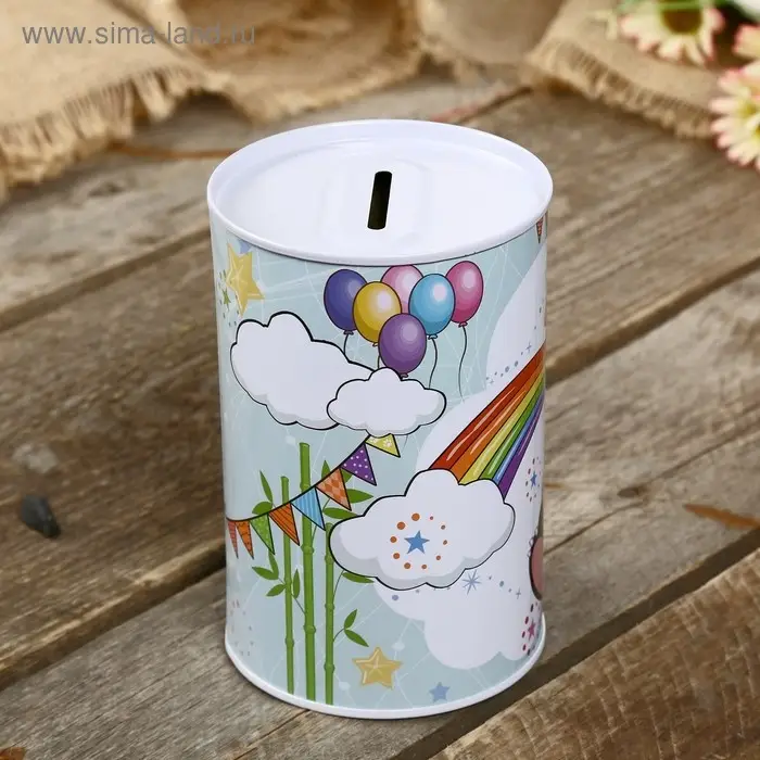 Копилка металл банка Копилка металл банка "Маленькая панда" МИКС 12х8х8 см