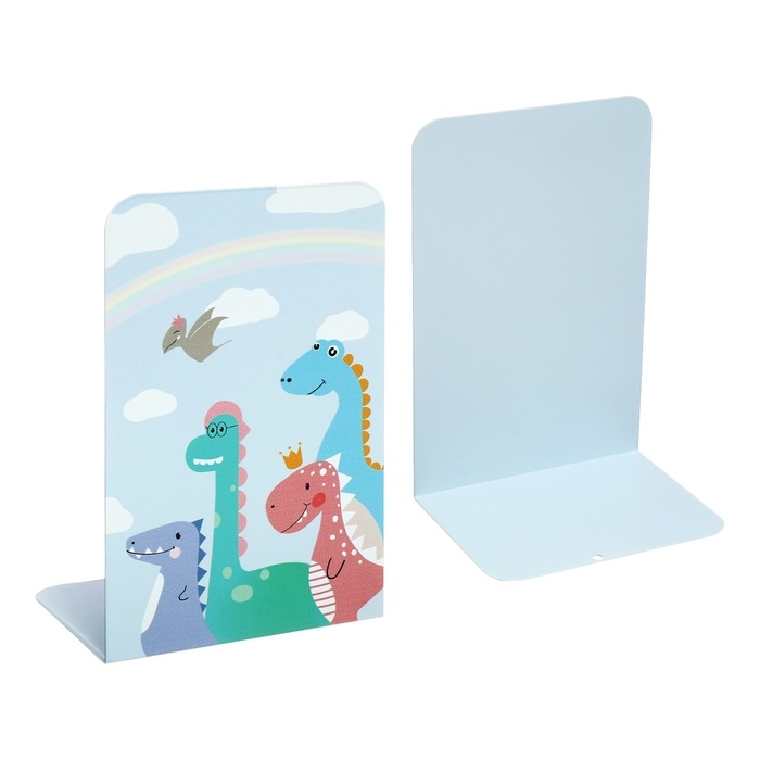 Подставки для книг Подставки для книг "Динозавры", 2 штуки, голубые