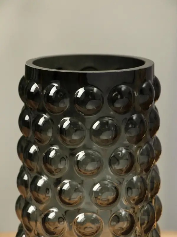 Ваза стекло настольная  Ваза стекло настольная "Валери" шарики, 23х11 см, серый