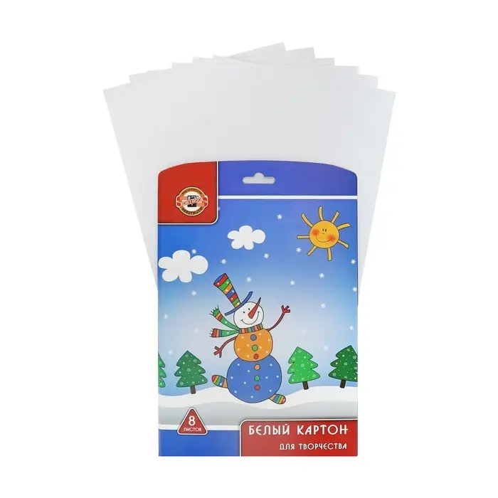 Картон белый А4, 8 листов Koh-I-Noor 210 г/м², ламинированный Картон белый А4, 8 листов Koh-I-Noor 210 г/м², ламинированный