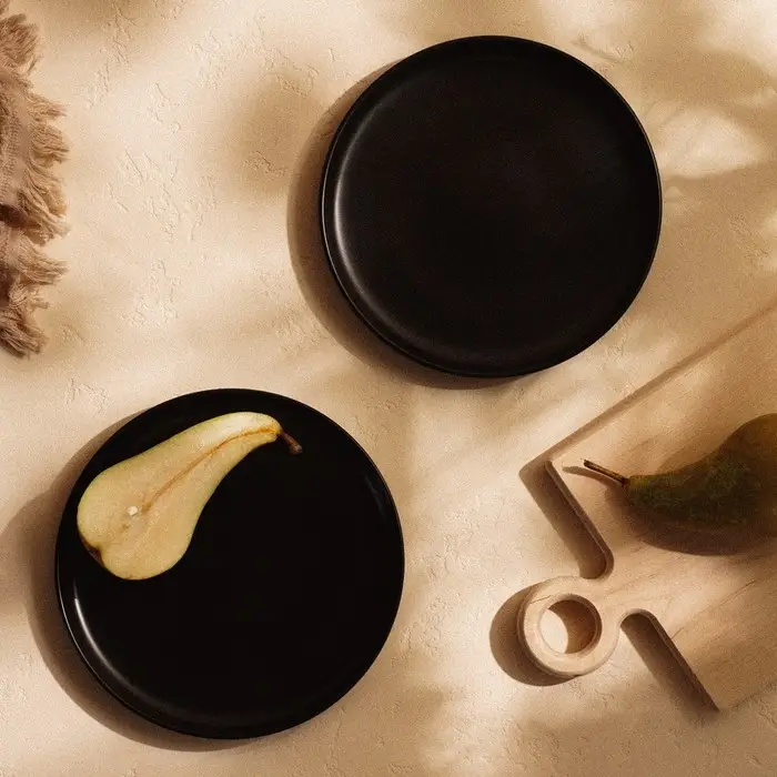 Тарелки SL Home &laquo;Дарк&raquo;, d=18 см, набор 2 шт., фарфор, чёрные