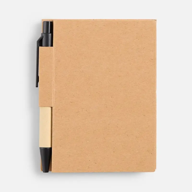 Мини-блокнот Eco Light с ручкой с черными элементами, ver.2