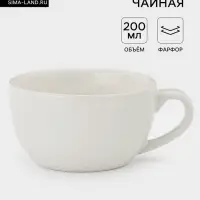 Чашка Тихорецкий фарфор &laquo;Премиум&raquo;, 200 мл, 12.5&times;9.9&times;5.6 см, белая