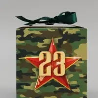 Коробка подарочная складная, упаковка, &laquo;С 23 февраля, камуфляж&raquo;, 12&times;12&times;12 см