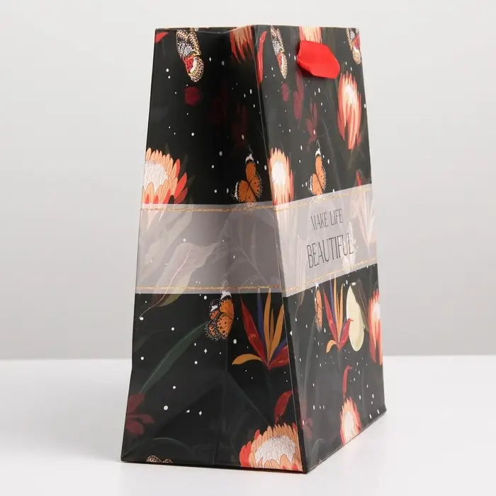 Пакет подарочный ламинированный, упаковка, «Make life», MS 18 х 23 х 10 см