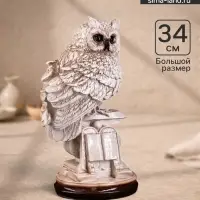 Фигурка гипс &laquo;Сова с книгой на подставке&raquo;, 18&times;21&times;34 см, состаренная