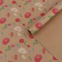 Бумага упаковочная крафт &laquo;Розовые цветочки&raquo;, 70&times;100 см