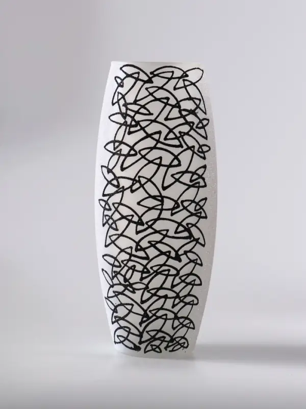 Ваза &laquo;Сфера&raquo;, листочки, h=26 см, стекло, белая