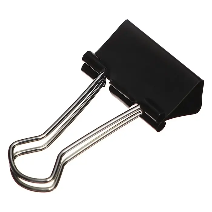 Набор зажимов для бумаг Calligrata, чёрные, 19 мм, 12 штук, в картонной коробке