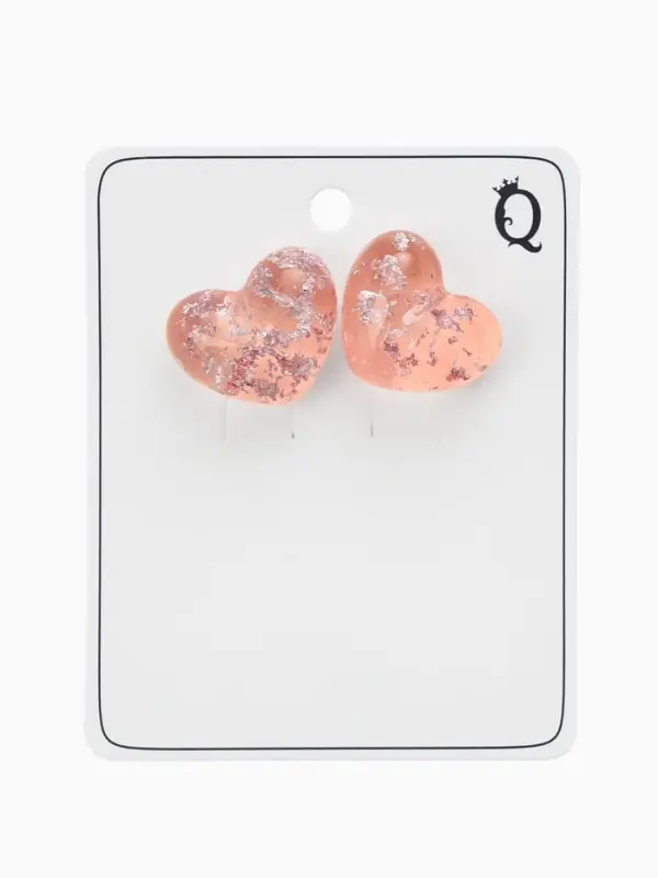 Серьги Серьги "Сердце блестка", цвет розовый с паталью серебро