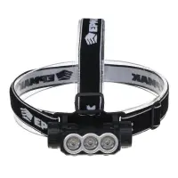 Фонарь налобный тм ЕРМАК, 3 LED, 1200мАч, 3 режима, 8,3х3,8х5,4см, USB кабель, пластик