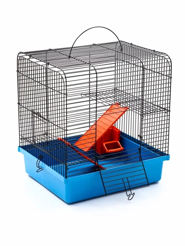 Клетка для грызунов "Мини" двухярусная, 29 x 25 х 32 см, синий