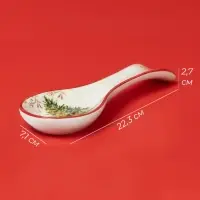 Подставка под ложку новогодняя Доляна &laquo;Волшебное дерево&raquo;, 22.3&times;7.1&times;2.7 см, доломит, белая, красная