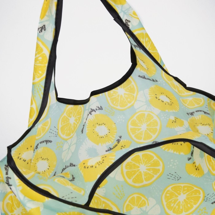 Сумка складная на без застёжки, складная, цвет жёлтый/зелёный Сумка складная на без застёжки, складная, цвет жёлтый/зелёный