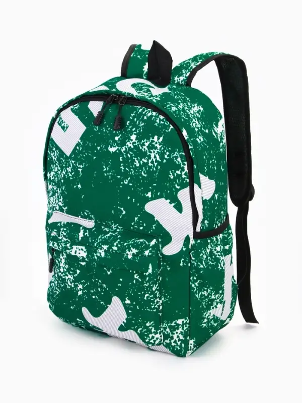 Рюкзак молодёжный на молнии, с карманами, размер 30&times;13&times;42 см, зелёный