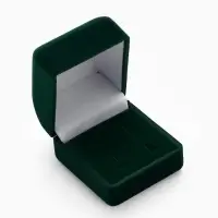Футляр под серьги, кольца, запонки &laquo;Изумруд&raquo;, бархатный, 4.5&times;5 см, зелёный