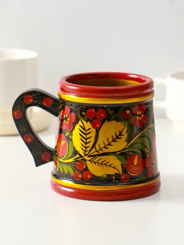 Кружка пивная, хохлома,10*9 см