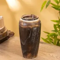 Подсвечник из дерева джати, d=7 см, 12&times;12&times;23 см, тёмно-коричневый