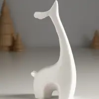 Фигура "Оленёнок" 17,5х8,5х4,5 см, белый с посеребрением