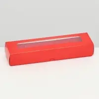 Коробка для 5 конфет, красный, 22×5.5×3.5 см