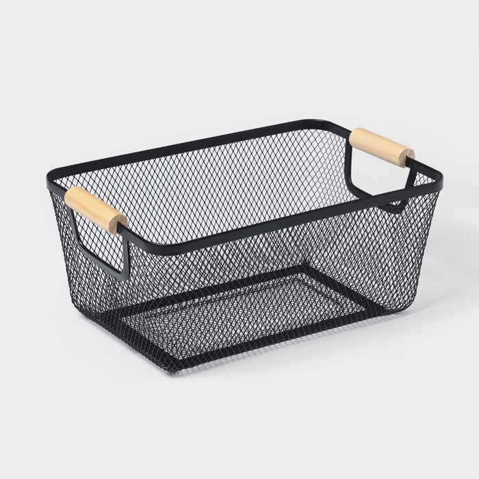 Корзинка универсальная прямоугольная  Корзинка универсальная прямоугольная "Миди", 32х20,5х14 см, цвет черный