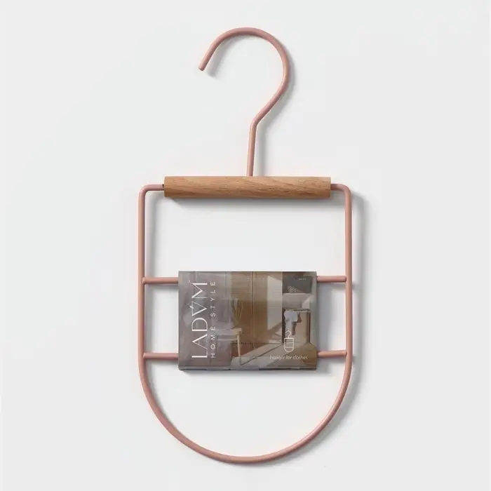Вешалка для ремней и шарфов LaDо́m Laconique, 11.5&times;23&times;1.1 см, многоуровневая, розовая