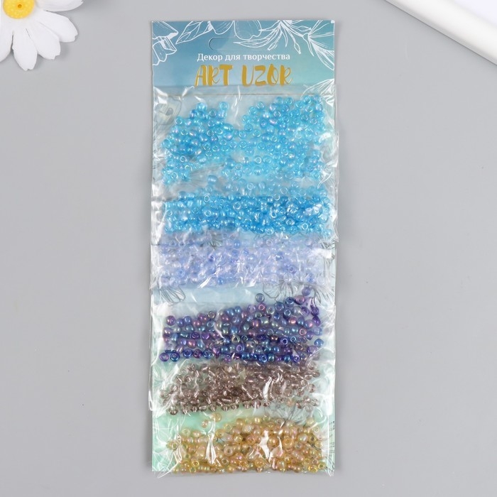 Бисер круглый 6/0  Бисер круглый 6/0 "Облака" перламутр 6 цветов х 20 гр 20х8 см