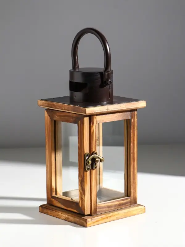 Подсвечник дерево на 1 свечу  Подсвечник дерево на 1 свечу "Фонарь" серо-коричневый 11,5х11,5х22,5 см