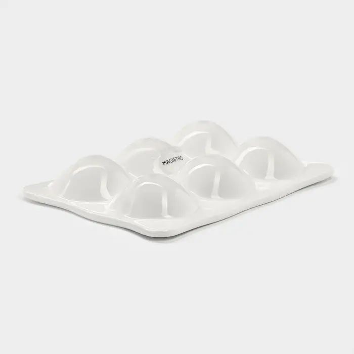 Подставка для яиц Magistro &laquo;Бланш&raquo;, 6 секций, 18&times;13 см, фарфор, белая