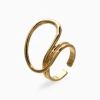 Кольцо металл "Спираль", цвет золото, безразмерное