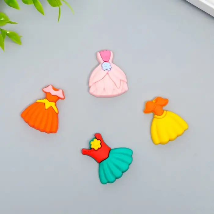 Декор для творчества резина Декор для творчества резина "Платье" набор 10 шт 2,6х2,8 см