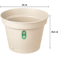 Горшок д/ цветов Mint D380мм, 20л с поддоном светло-бежевый 221612325/01