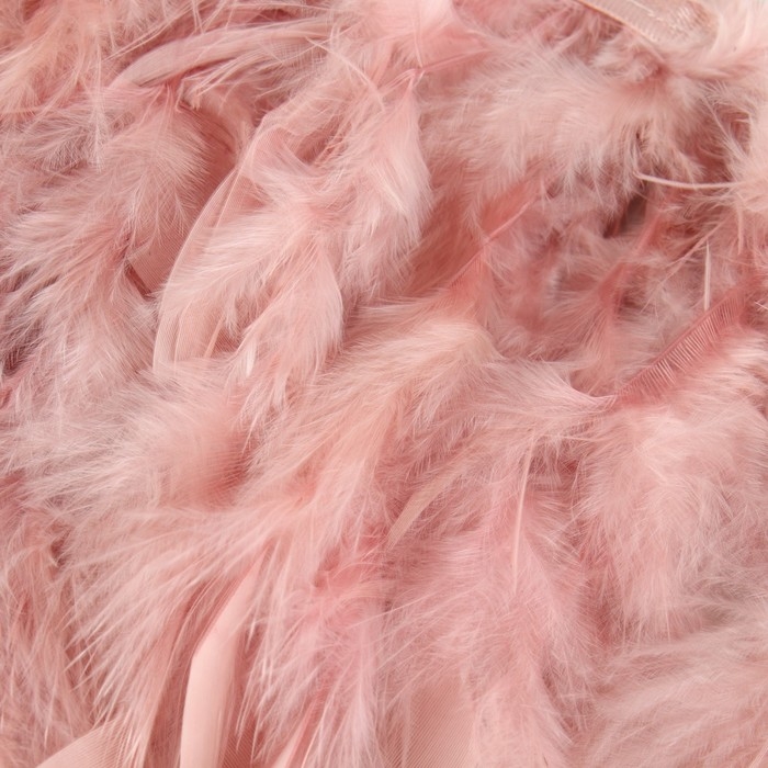 Тесьма с перьями индюка, 13-17 см, 5 ± 0,5 м, цвет пудровый Тесьма с перьями индюка, 13-17 см, 5 ± 0,5 м, цвет пудровый