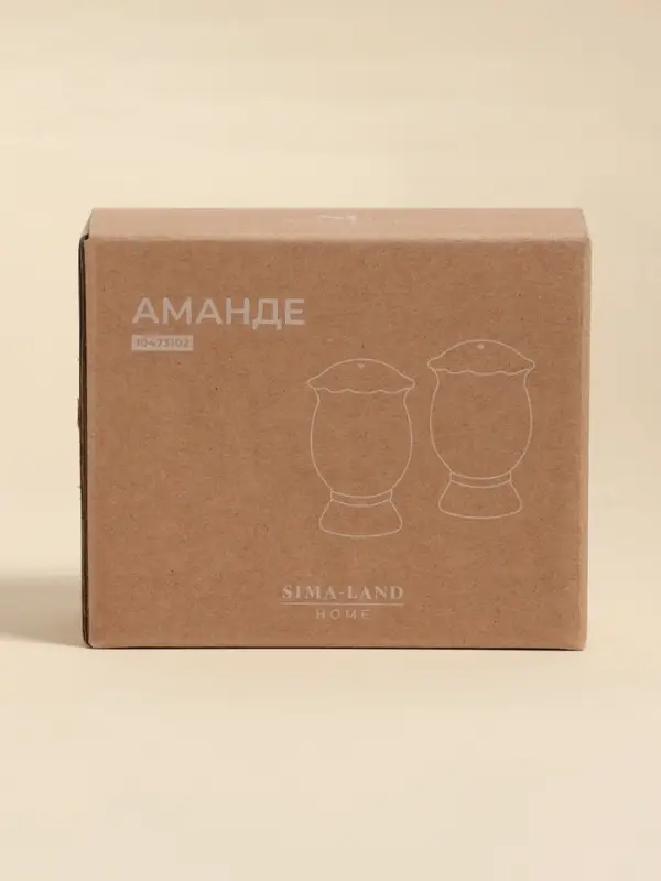 Набор для специй SL Home &laquo;Аманде&raquo;, 5&times;5&times;8 см, солонка, перечница, фарфор, белый