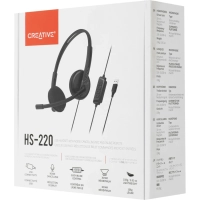 Гарнитура Creative HS-220 черный 2.4м накладные USB (51EF1070AA000)